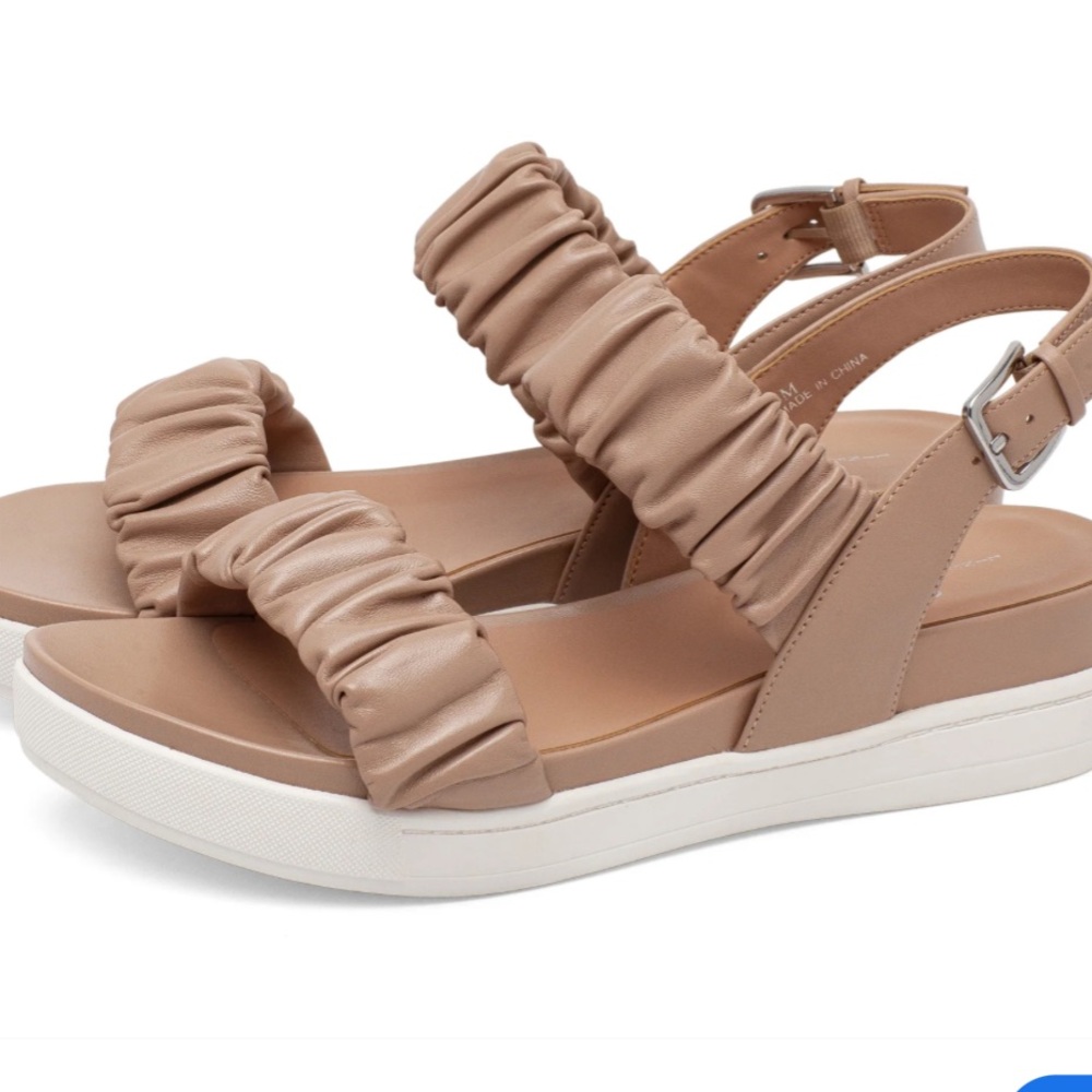 Linea Paolo Leather Ruched Sandals